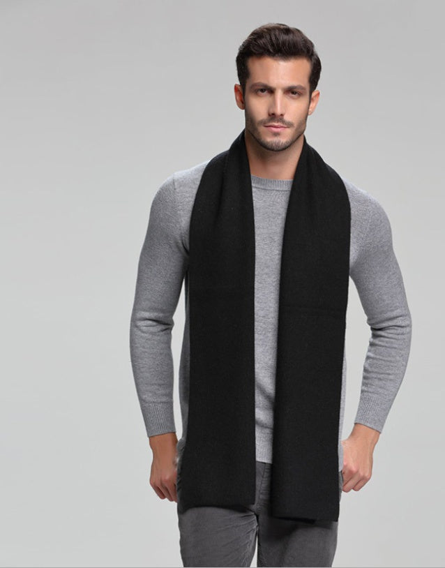 autumn and winter new men's scarf cashmere tide men's business casual thick warm scarf long double-sided