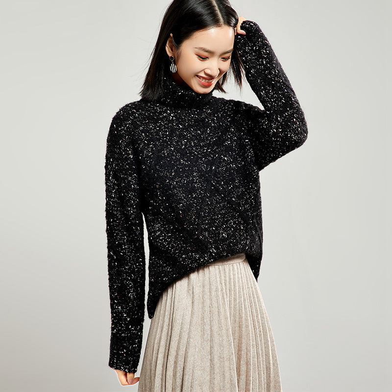 Women's high neck autumn and winter mohair sweater