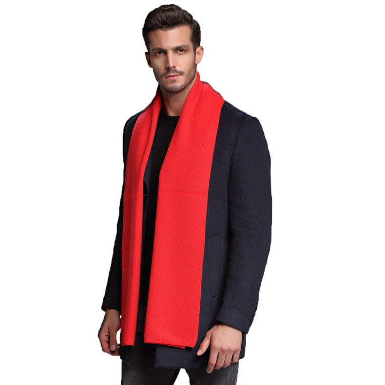 autumn and winter new men's scarf cashmere tide men's business casual thick warm scarf long double-sided