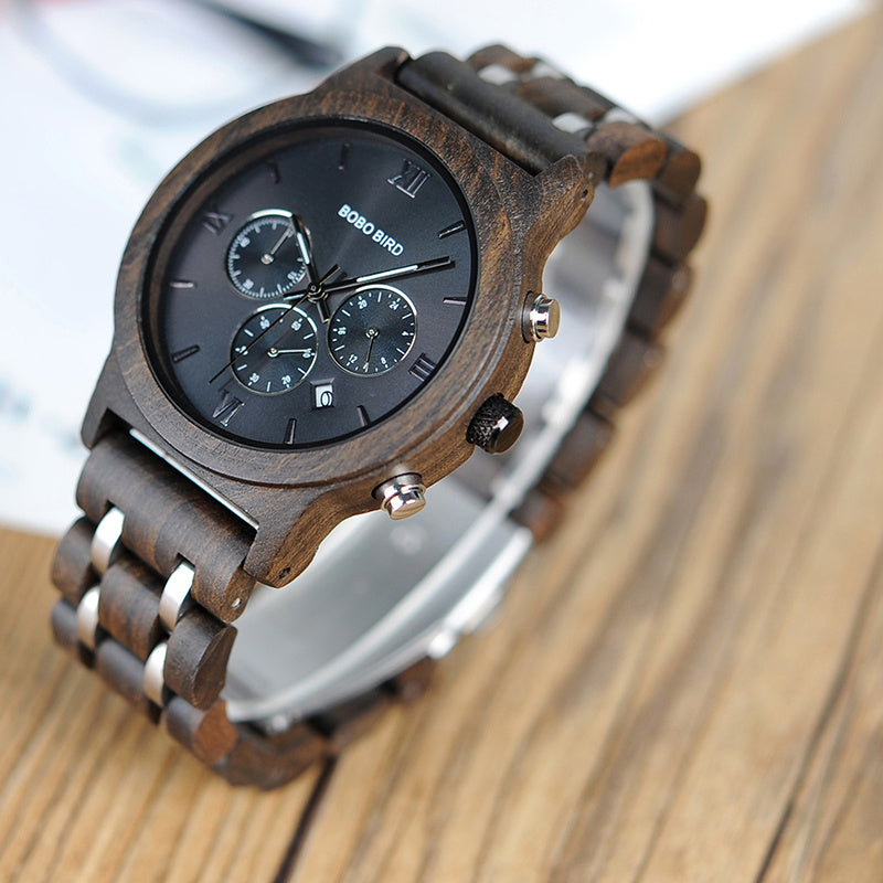 All wooden watch quartz watch