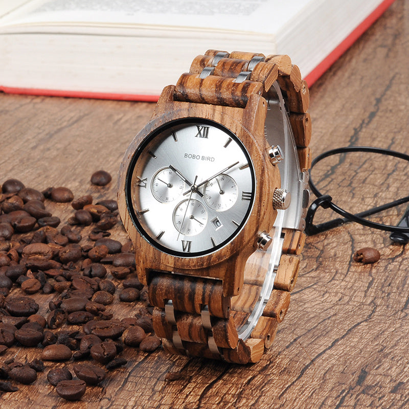 All wooden watch quartz watch