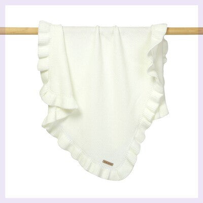 Knitted Baby Blankets Newborn Swaddle Wrap Ruffle