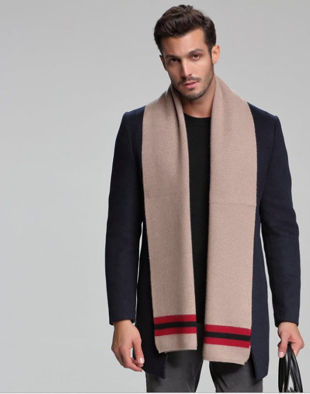 autumn and winter new men's scarf cashmere tide men's business casual thick warm scarf long double-sided