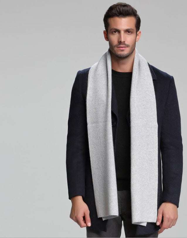 autumn and winter new men's scarf cashmere tide men's business casual thick warm scarf long double-sided