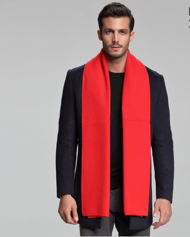 autumn and winter new men's scarf cashmere tide men's business casual thick warm scarf long double-sided