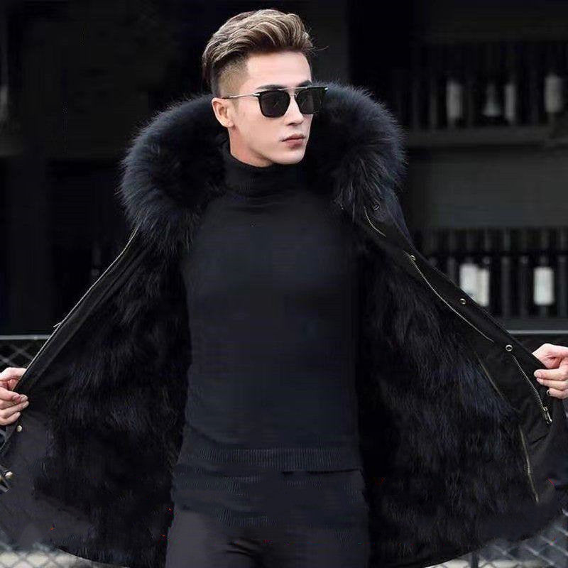 Mid Length Autumn And Winter Men's Leather Jacket