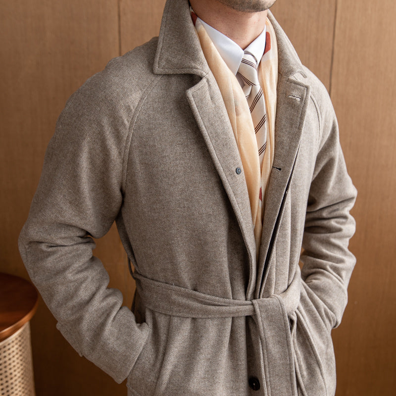 Winter English Casual Wool Mid-length Coat